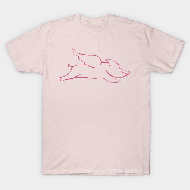 Flying Pig T-Shirt by DonWillisJrArt